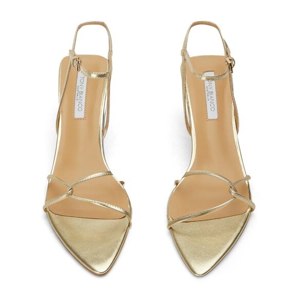 Tony Bianco Florida Sandals in Gold Nappa Metallic Gold 8 Womens Low Heels - Picture 12 of 12